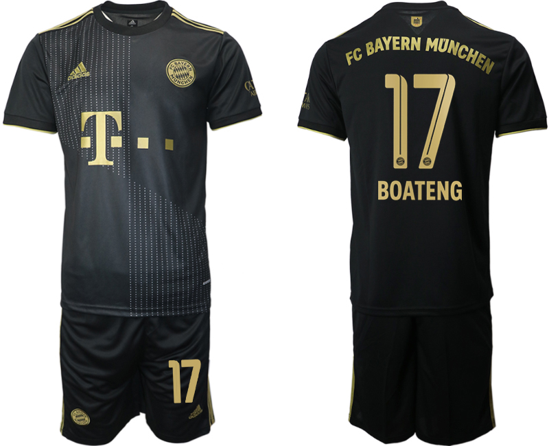 Men 2021-2022 Club Bayern Munich away black #17 Adidas Soccer Jersey->bayern munich jersey->Soccer Club Jersey